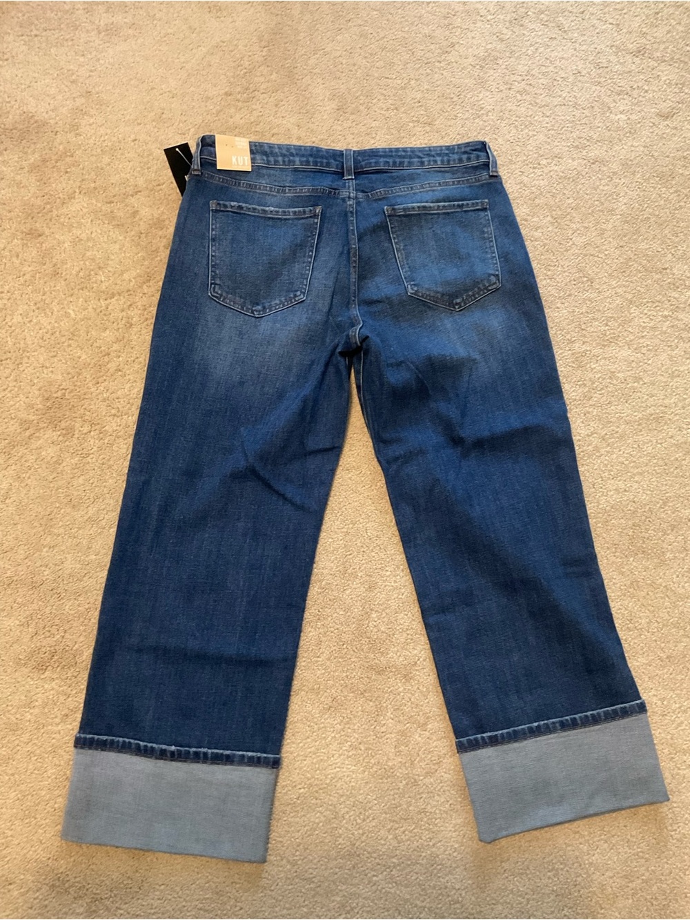 Kut from the Kloth Dark Blue Cuffed Wide-Leg Jeans - Picture 2 of 4